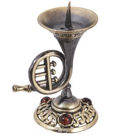 Народные промыслы AM-4026 Подсвечник «Подсвечник Тромбон» (латунь, янтарь)