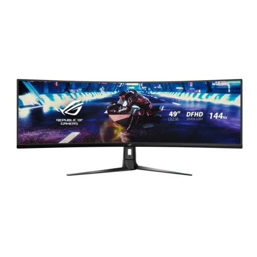 Монитор ASUS XG49VQ VA,49",32:9 UHD(3840x1080x144 Hz),400cd/m2,HDR 400,3000:1,178/178,4ms,Spks 5W,DP,2HDMI,3xUSB