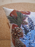 Декоративный гобеленовый чехол для интерьерной подушки Зима 38*38