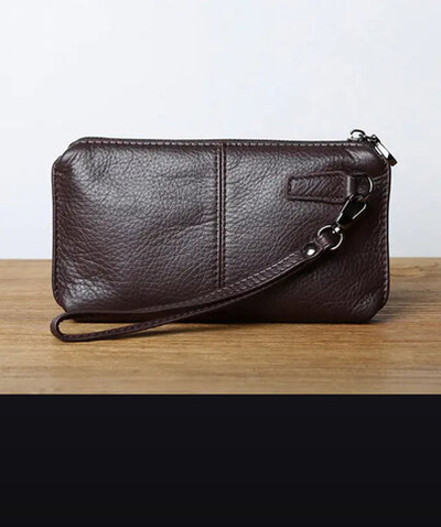 Портмоне , мужское, экокожа, коричневое, фактура гладкая