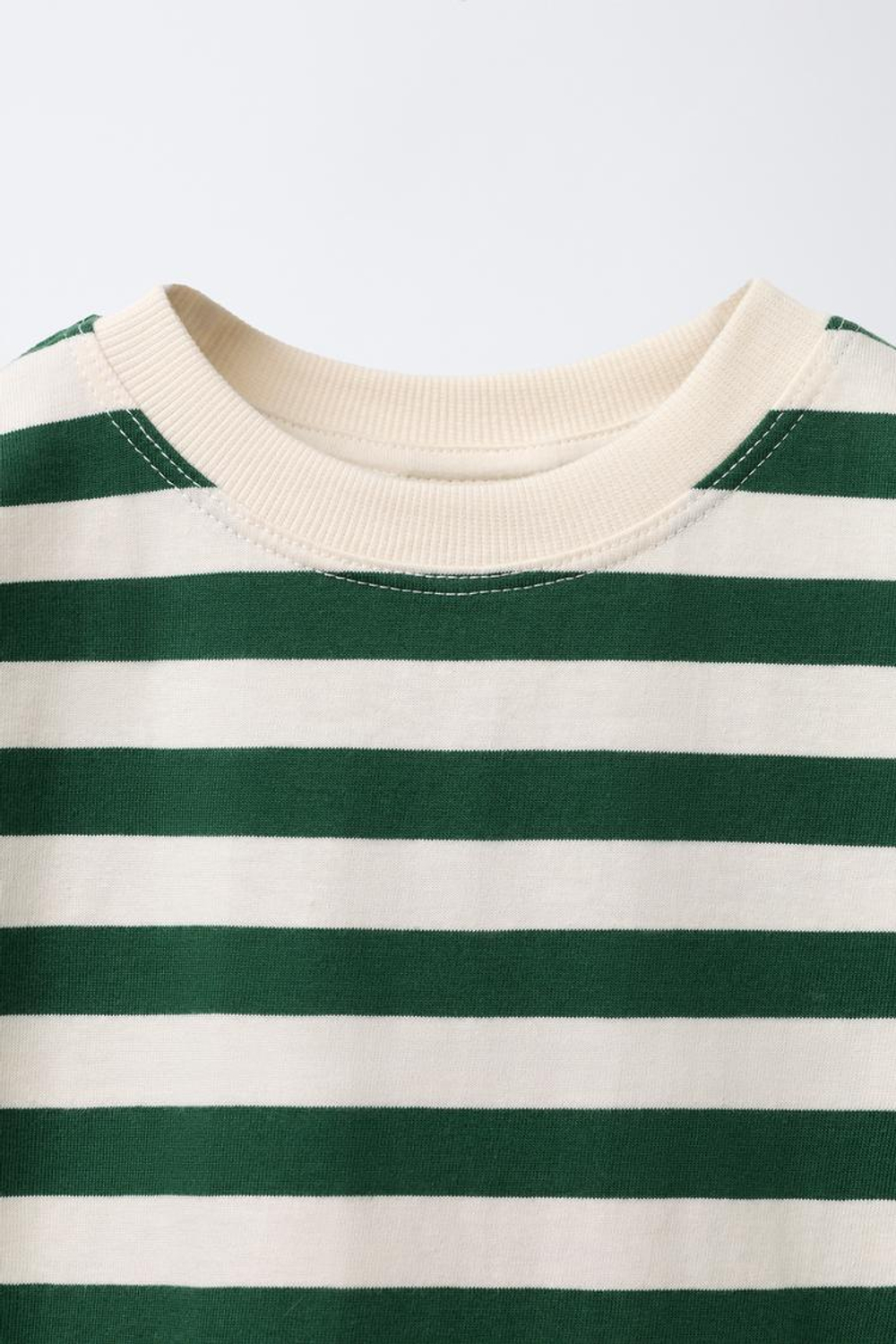 ZARA ЛОНГСЛИВ С ПРИНТОМ В ПОЛОСКУ, ЗЕЛЕНЫЙ