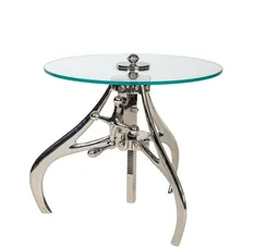 Журнальный столик Hardform с регулировкой высоты, хром, стекло