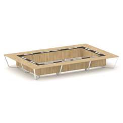 Steel Meet Стол переговорный прямоугольный KM-PR.B.SP-26K2 Тиквуд Светлый/Графит Глянец/Металл Белый