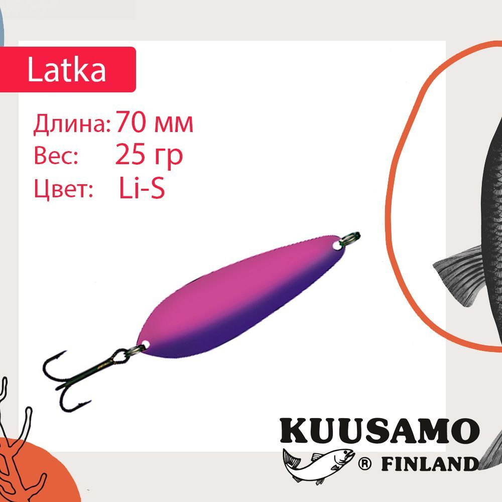 Блесна колебалка Kuusamo Latka 70/14 BLU/R-S