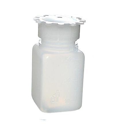 Емкость для общелабораторного применения (бутылка квадратная) 50 мл.,с дел.,ПЭВП,Aptaca