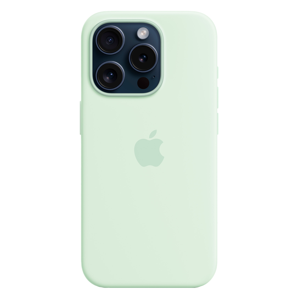 Силиконовый чехол с поддержкой MagSafe Apple Silicone Case для iPhone 15 Pro, Soft Mint (Пастельно-мятный)