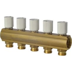 Коллектор Giacomini с термостатическими клапанами 1 x 3/4E /5, R553VY045