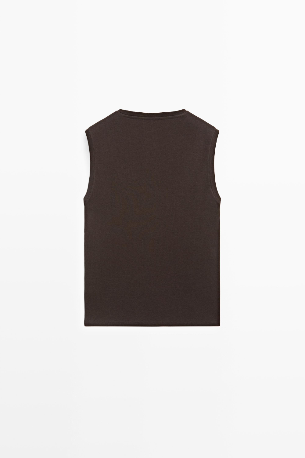 Massimo Dutti Топ без рукавов из 100% хлопка, шоколадный