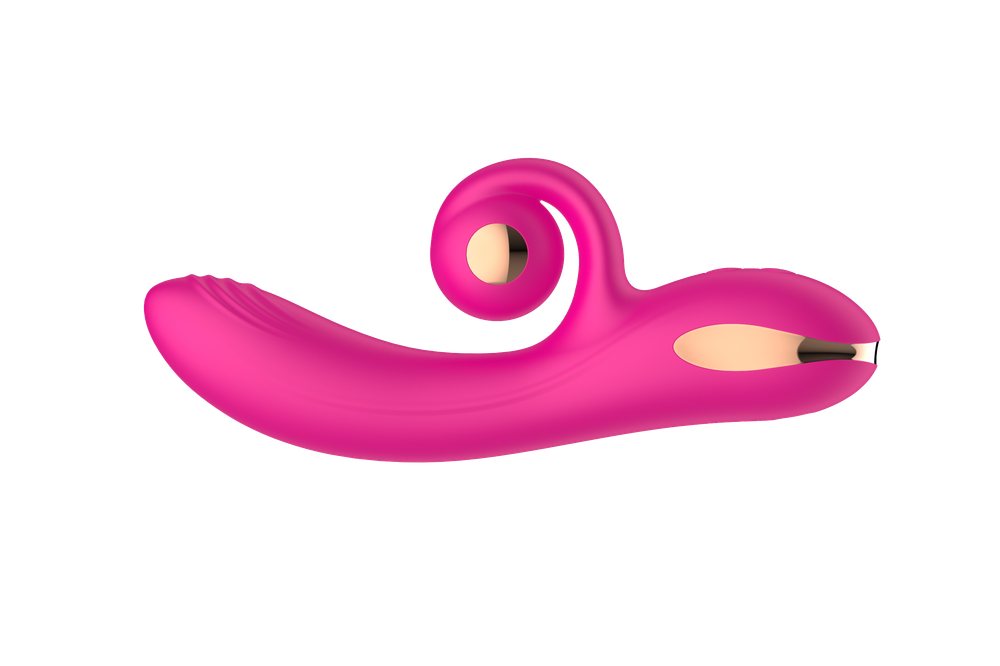 Силиконовый вибратор-кролик с функцией вращения SW3052-hot-pink