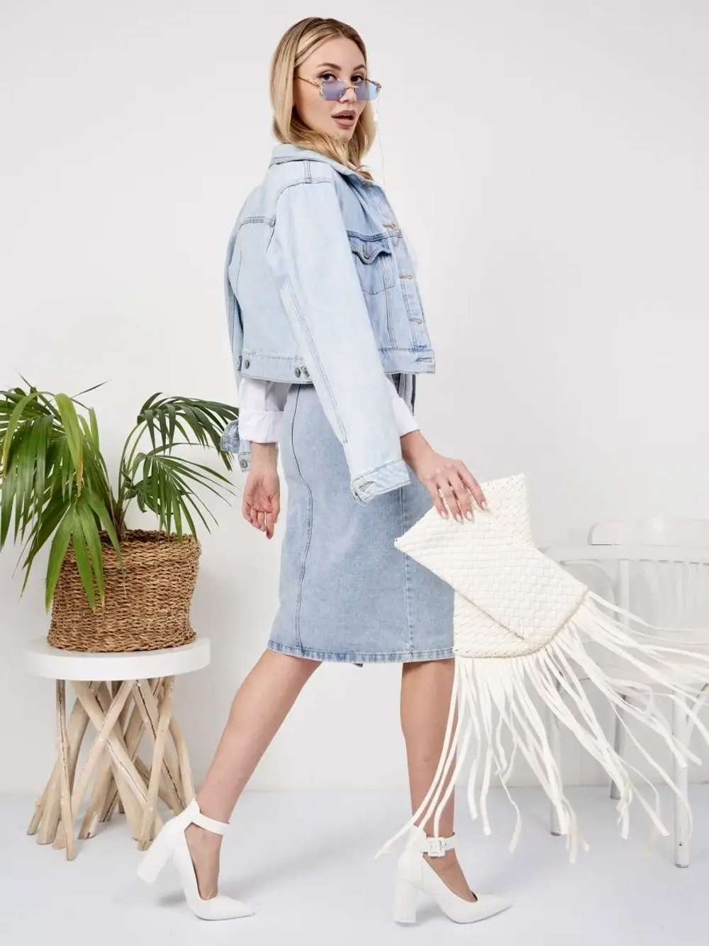 ✿ Юбка джинсовая миди с разрезом ✿