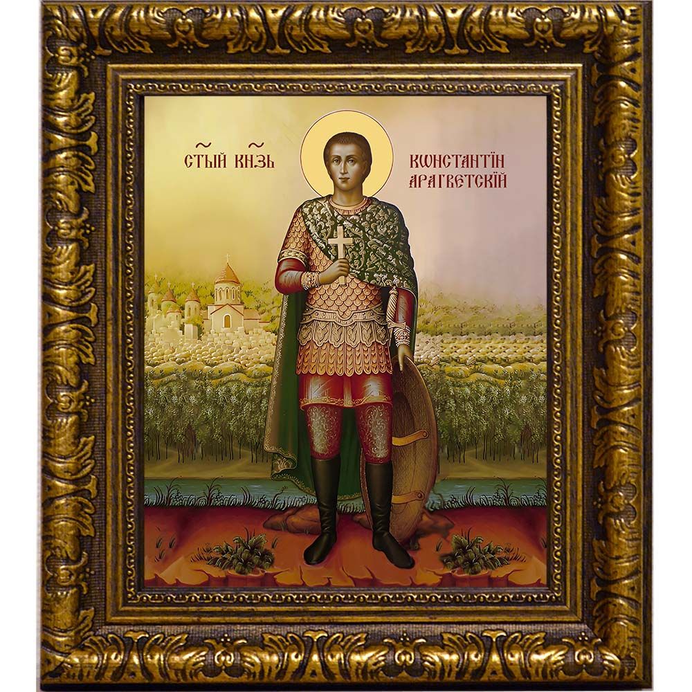 Константин Арагветский князь мученик. Икона на холсте.