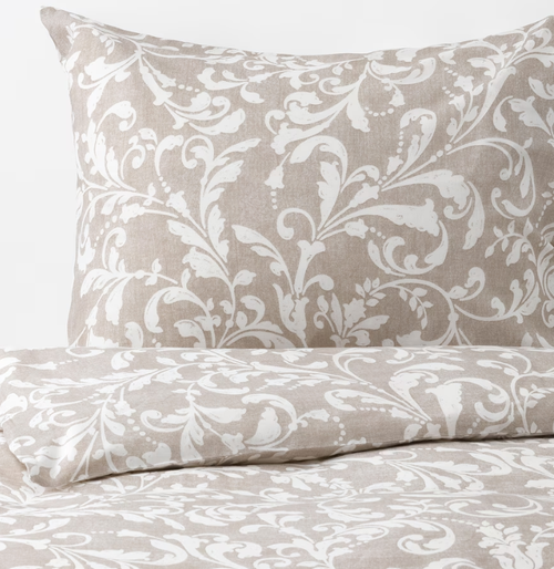 VARBRACKA Пододеяльник и наволочка, 150x200/50x60 см, бежевый/белый