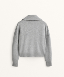 Oysho Трикотажная куртка с высоким воротом и карманами, серый