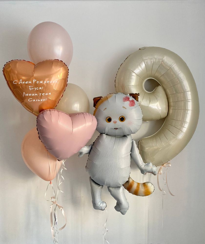 Шарики на день рождение кошечка Ли-Ли/Басик №4844