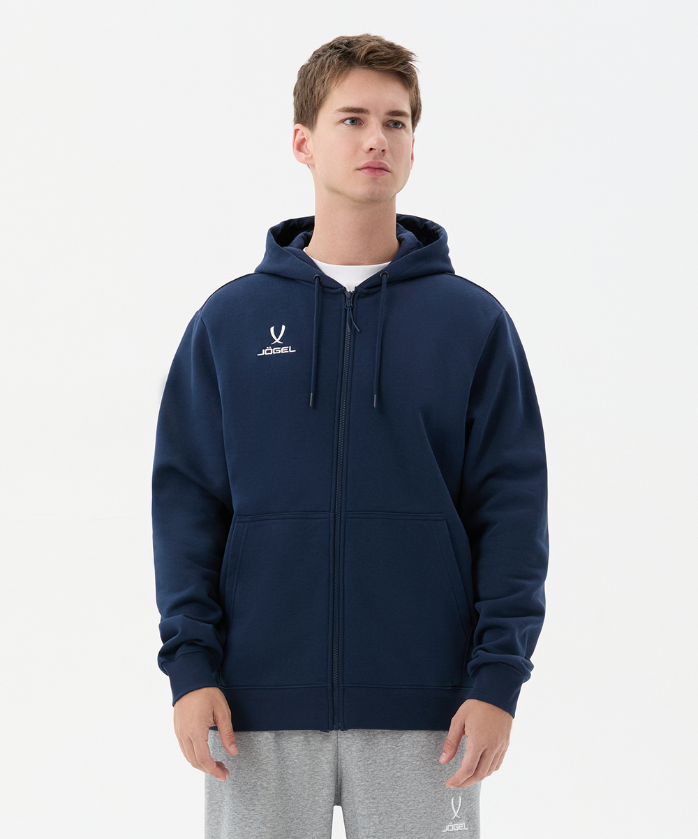Флисовое худи на молнии ESSENTIAL Cotton Fleece FZ Hoodie, темно-синий