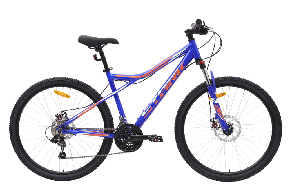 Велосипед 27,5" Stark'24 Slash 27.1 D р.16" насыщенный синий/мятный, красный