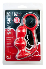 Анальная втулка с рельефом красная 10 см