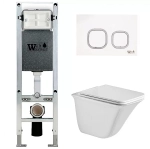 Унитаз с инсталляцией WeltWasser AMBERG 350 ST + ROTBACH 004 GL-WT + AMBERG RD-WT