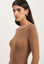 Платье ERIKA с длинным рукавом, карамель