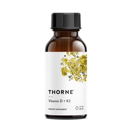 Thorne Research, Витамин Д + K2, Vitamin D + K2 Liquid, 30 мл