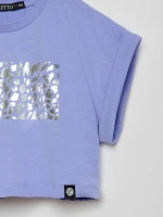 Футболка детская оверсайз укороченная с принтом