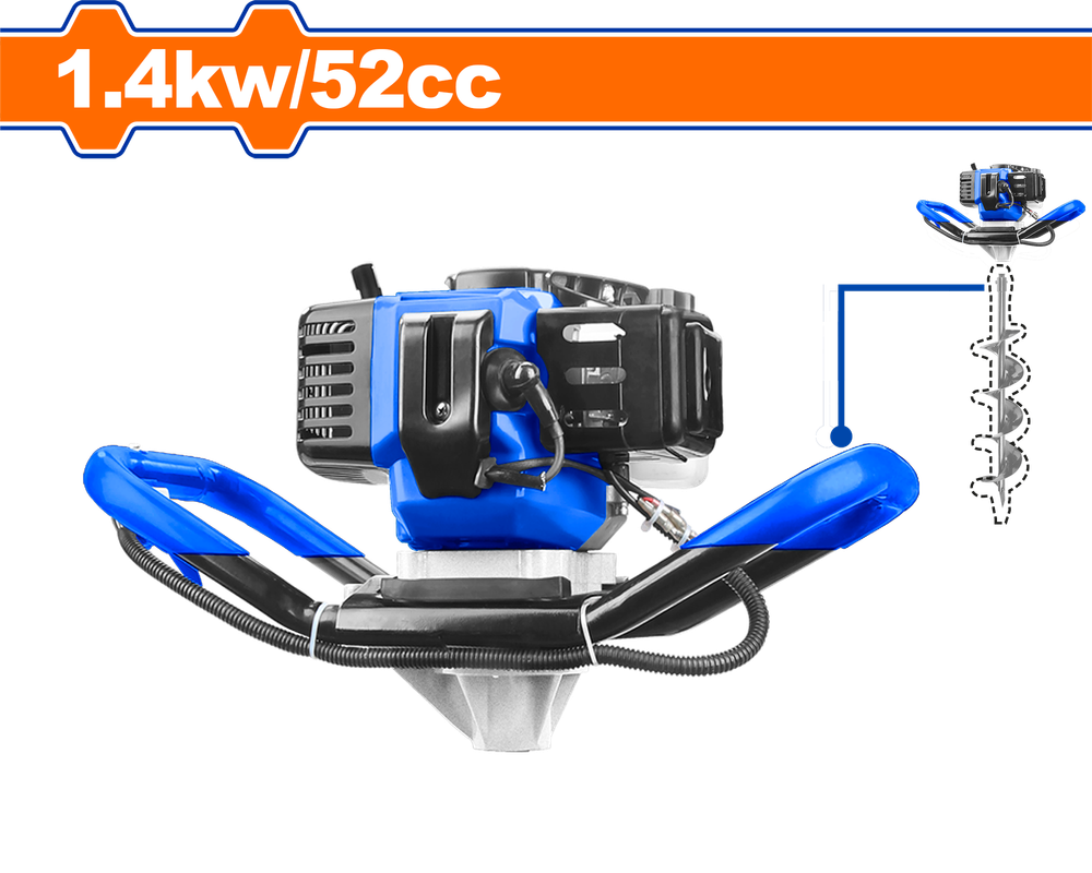 Бур земляной бензиновый 52 см3 WADFOW WDZ1A52-1