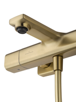 Смеситель для ванны с душевым гарнитуром и термостатом WONZON & WOGHAND SOLID, Брашированное золото (WW-C2011-A-BG)