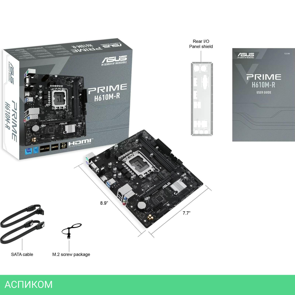 Материнская плата ASUS Prime H610M-R-SI (90MB1GL0-M0ECY0)