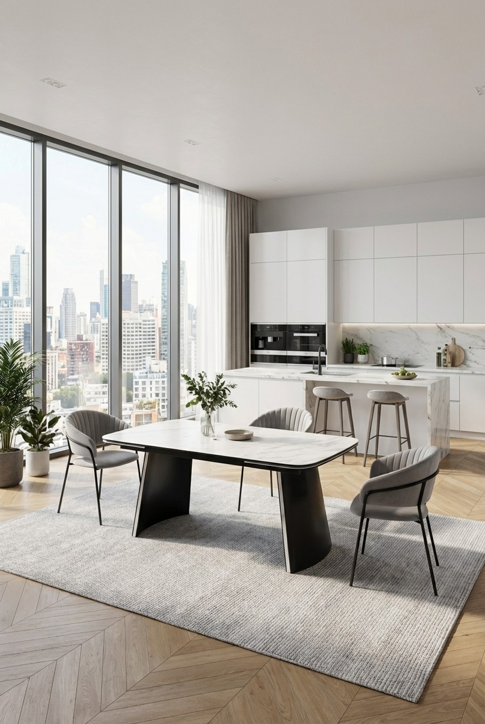 Стол VALDEMAR 180 KL-99 итальянская керамика, стекло/ каркас темно-серый/Kl-99, ®DISAUR