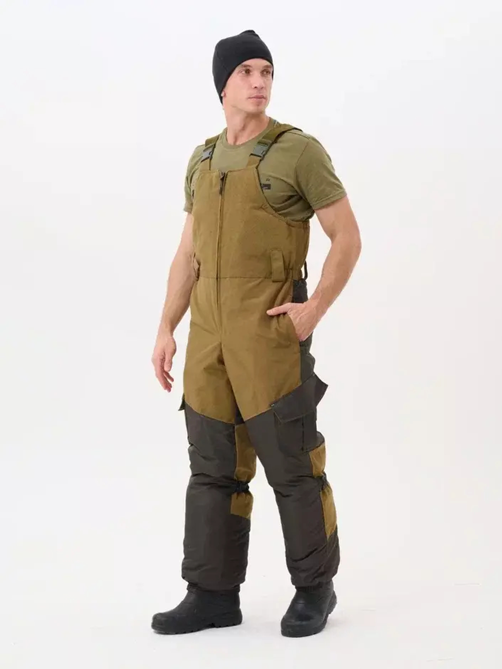 Зимний мужской костюм Onerus "Горный -45" (Брезент/Таслан), Полукомбинезон, Хаки