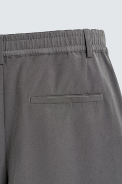 ZARA СТРУЯЩИЕСЯ БРЮКИ СО СКЛАДКАМИ, СЕРО-КОРИЧНЕВЫЙ