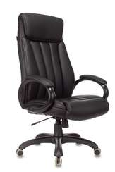 Кресло руководителя Бюрократ T-9922N черный эко.кожа крестов. пластик