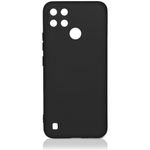Силиконовый чехол с микрофиброй для Realme C21Y black DF