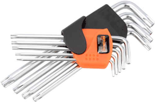 Набор ключей Torx удлиненных с отверстием Г-образных 9 пр. Т10Т50 Pro