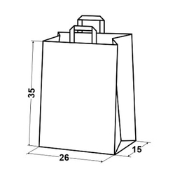 Крафт пакеты с плоскими ручками 35х26х15см 70 гр/м коричневые (1/250шт)