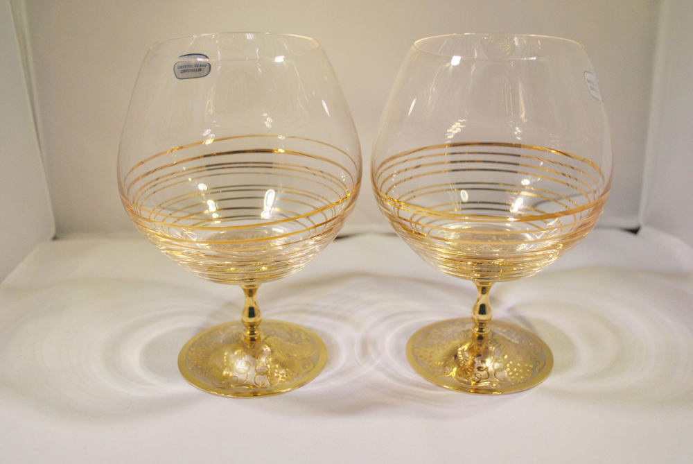 Набор бокалов для коньяка "Виноград" (Златоуст)  в подарочном футляре