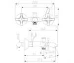 Смеситель для ванны с коротким изливом,хром LM5712С