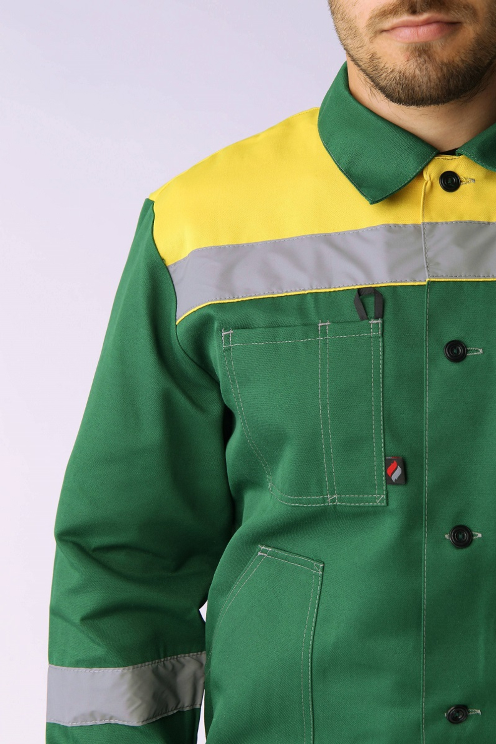 Костюм Лигор-1 СОП У. (тк.Смесовая,210) брюки, зеленый/желтый