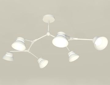 Комплект подвесного поворотного светильника с акрилом 6*GX53 XB9055100/6 SWH/FR белый песок/белый матовый (C9055, N8140)Techno DIY System Complects Ambrella