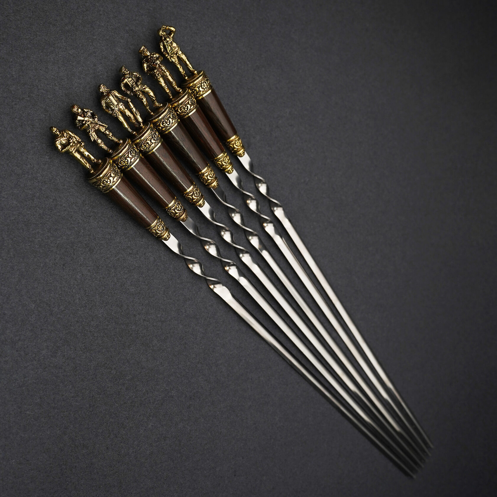 Подарочный набор шампуров "Армия РФ", рукояти венге