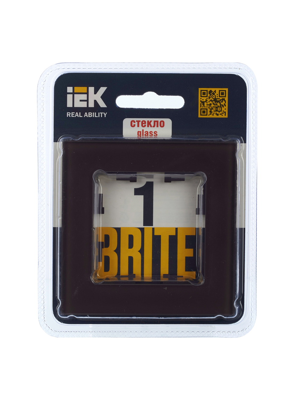 BRITE Рамка 1 -местная РУ-1-2-БрТБ стекло темная бронза IEK