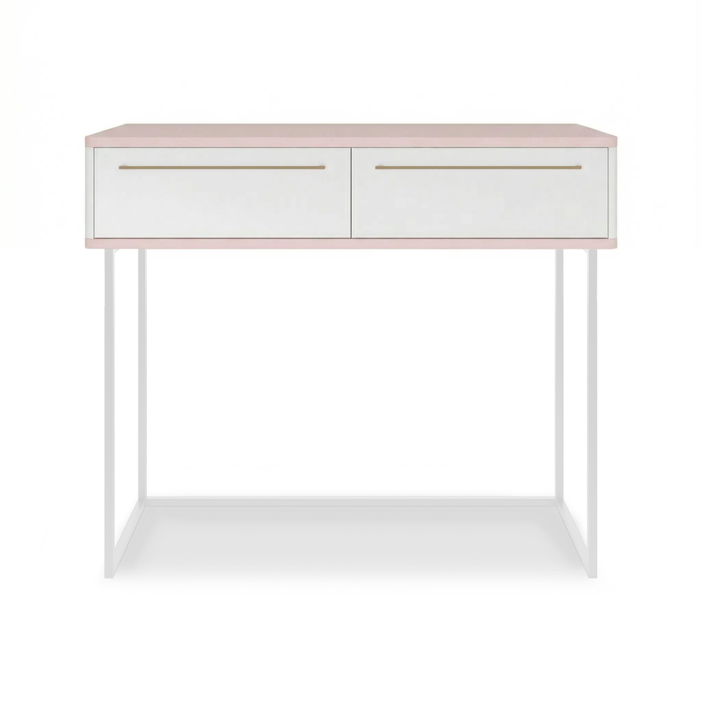 Туалетный столик консоль ROYAL 5211 эко (Зефир-Белый-р.золото)