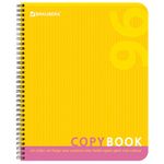 Тетрадь А5, 96 л., BRAUBERG, гребень, клетка, обложка картон, ОДИН ЦВЕТ, 401878, 4шт