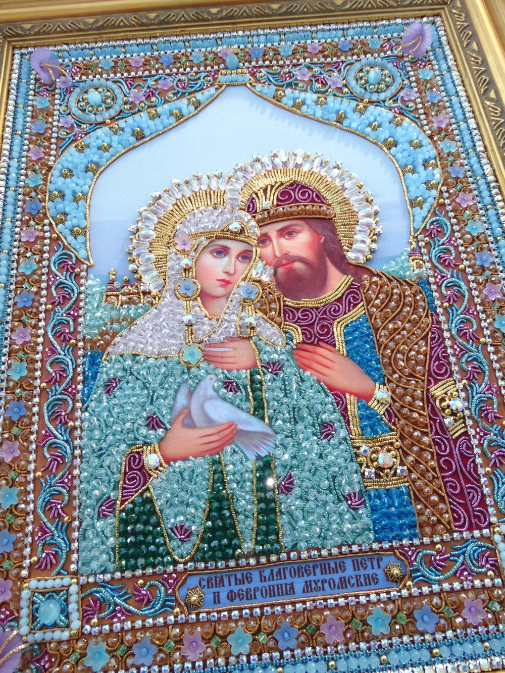 Принт-И26 Ткань с нанесенной авторской схемой Святые Петр и Феврония (+инструкция)