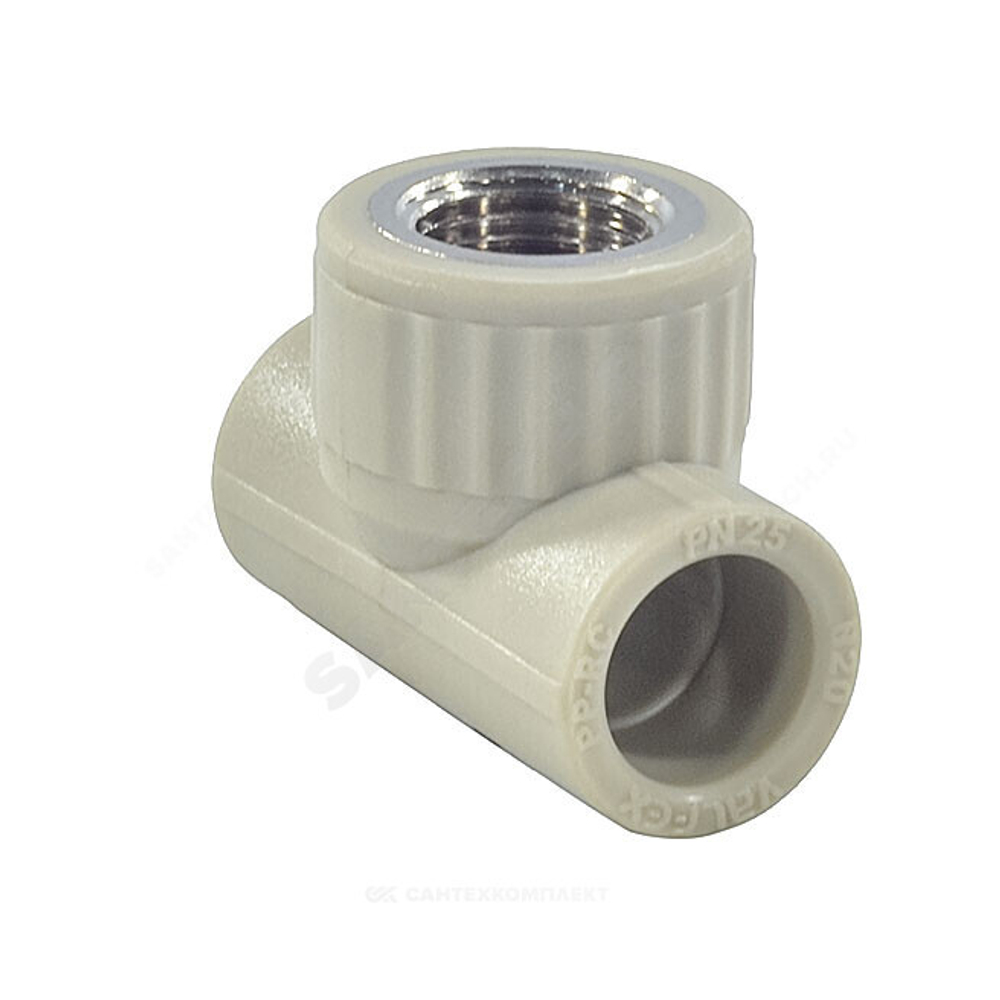 Тройник PP-R комбинированный серый Дн 25х1/2" ВР VALFEX 10127125Г