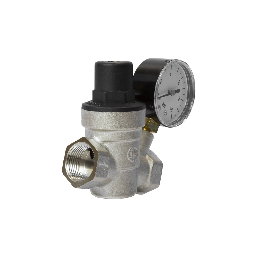 Редуктор давления мембранный 3/4'' диап регул: 1,0 - 6,0 бар с манометром VRT