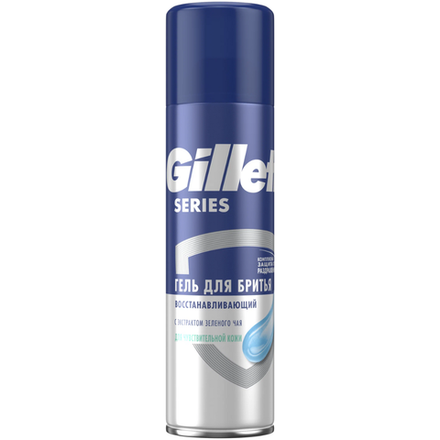 Гель для бритья Gillette Series восстанавливающий с экстрактом зеленого чая 200 мл