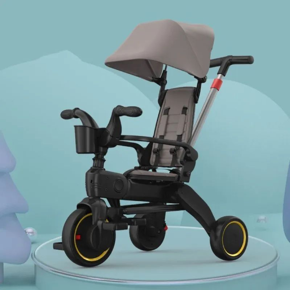 Велосипед трехколесный Luxmom S7,с родительской ручкой /складной/цвета