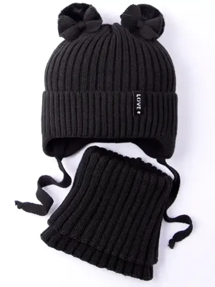 Шапка зимняя вязаная и снуд