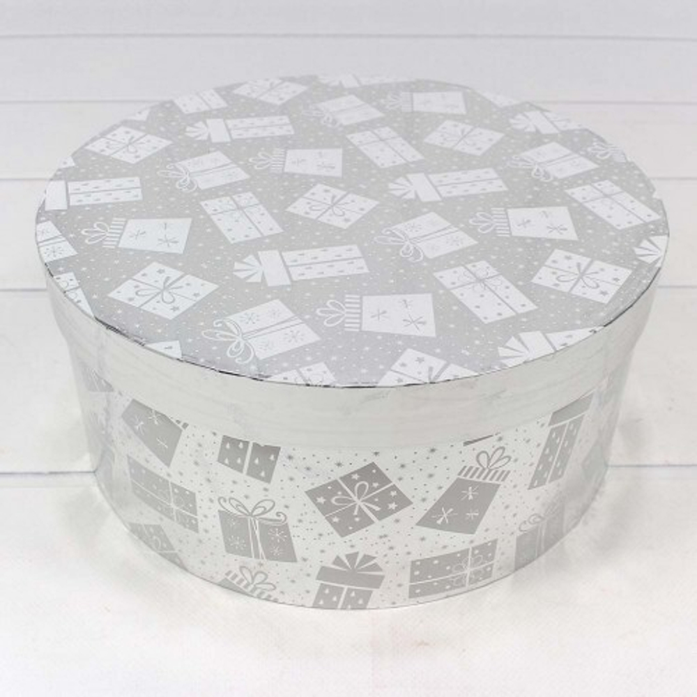 Коробка 25.5 х 11.5 см Набор 3 шт "Подарки" (Серебро)